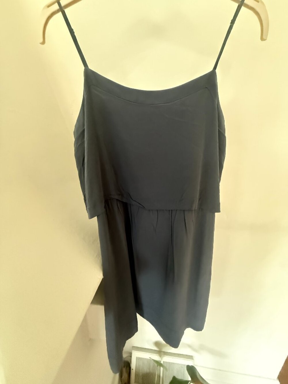 MADEWELL Summer Dress size 10 Layered Spaghetti Strap Dusty Blue